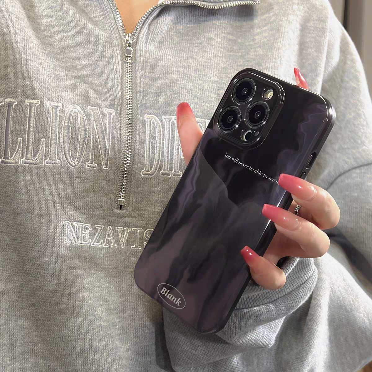imd黑色流体晕染适用于苹果15promax手机壳iPhone13菲林11高级感12华为mate60小米14plus不撞壳小众渐变艺术