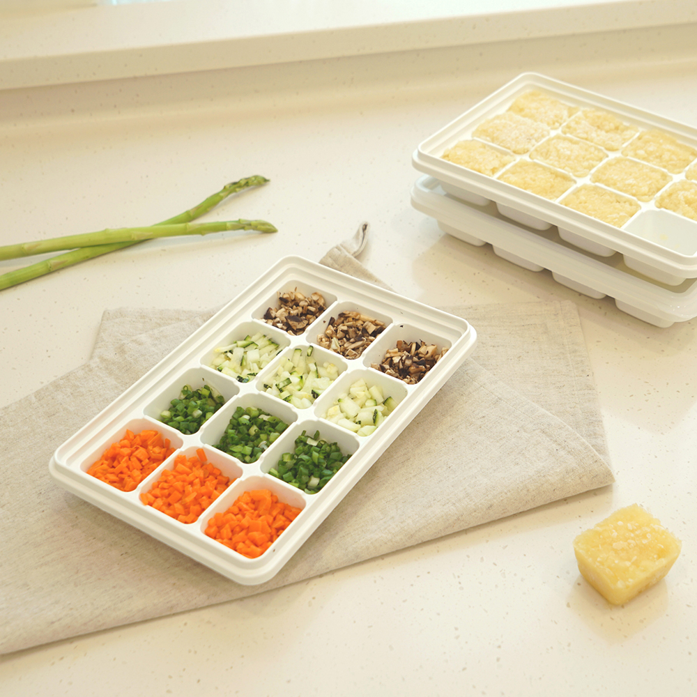 韩国进口分格冻肉盒子葱姜蒜配菜保鲜备菜盒冰箱收纳盒冷冻盒冰格 - 图2