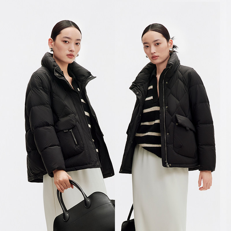 千仞岗冬季立领女休闲时尚短款面包挡风保暖舒适羽绒服加厚外套