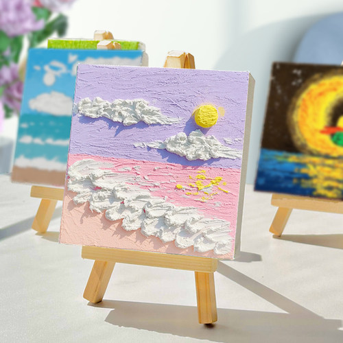 女神diy手工材料包创意立体肌理画小插油画浮雕摆件团建礼物暖场 - 图2