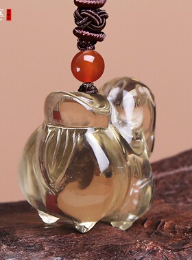 黄水晶马到成功吊坠马上送财护身