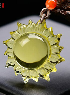 黄水晶太阳花吊坠向日葵时尚饰品