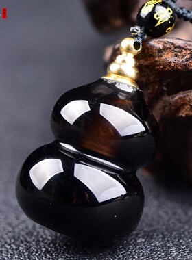 黑曜石空心葫芦嘎乌盒吊坠舍利塔