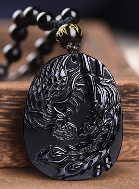 黑曜石属鸡灵凤开吉祥物凤鲤添禄