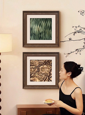 电视壁挂画抽象艺术法式中古风客厅装饰画壁挂画复古双联组合挂画