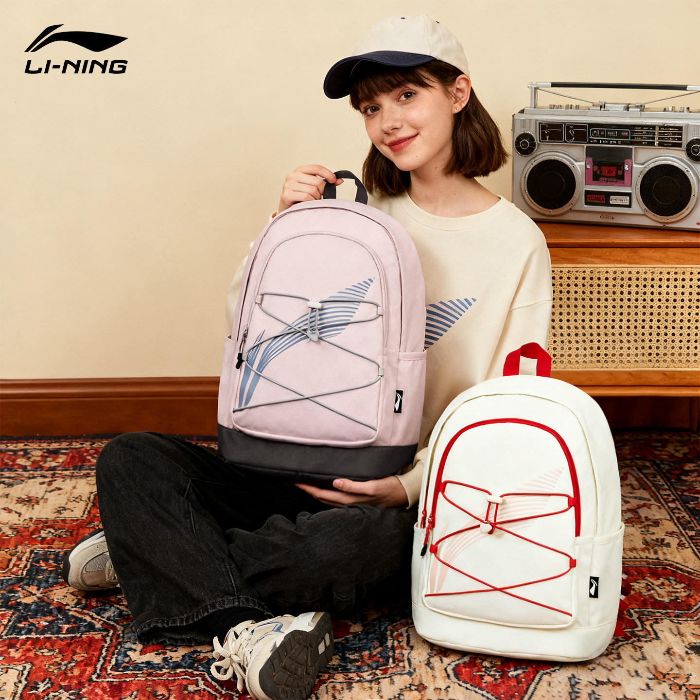 Li Ning school bag college student backpack men and women new style