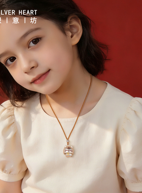 爆款儿童项链！足银可爱猫咪吊坠