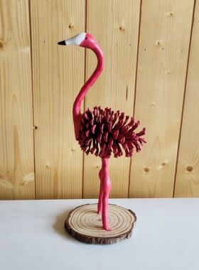 手工制作松果火烈鸟摆件家居装饰品创意礼物送朋友闺蜜生日礼物