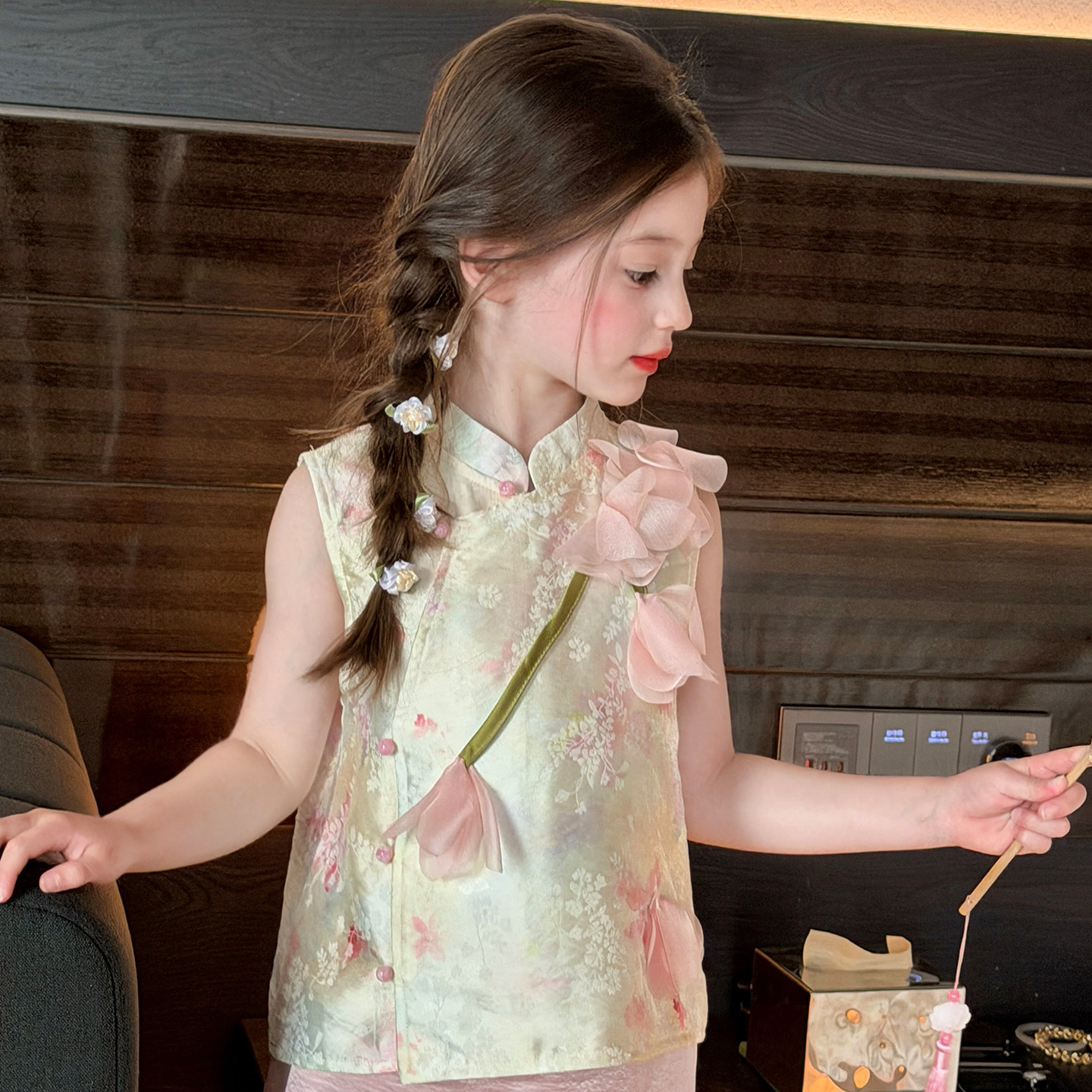 Gardenia's Growth Story Girls New Chinese Style Vest Summer