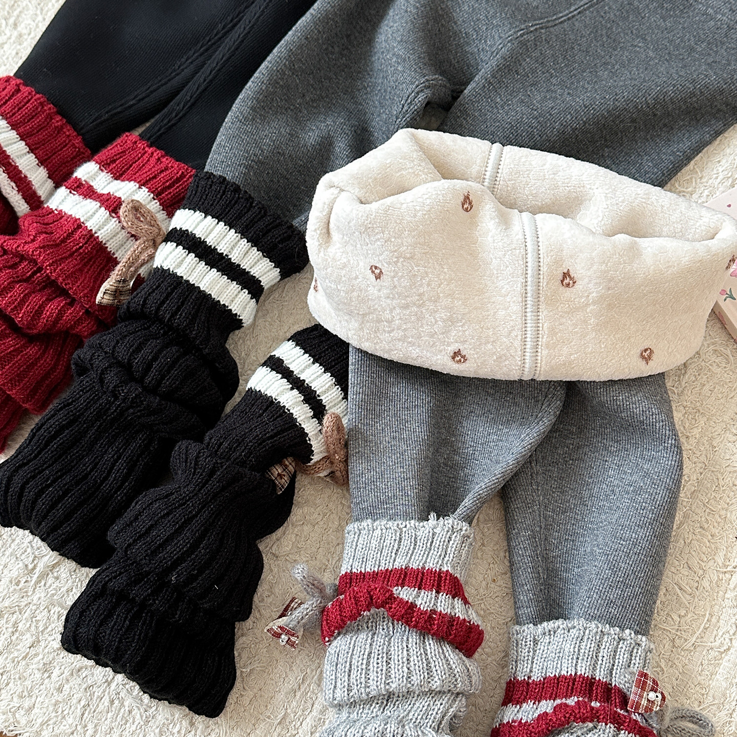 栀了成长记童装女童加绒袜套打底裤2025冬季儿童百搭保暖外穿裤子,淘宝优惠券,粉丝福利购,淘宝优惠卷