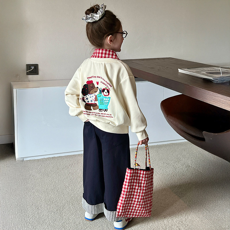 栀了成长记童装女童韩版休闲撞色直筒裤春秋新款儿童百搭卷边裤子,淘宝优惠券,粉丝福利购,淘宝优惠卷