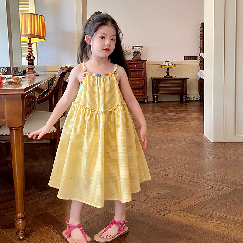 栀了成长记童装女童度假田园风吊带裙夏季儿童甜美裙子洋气连衣裙,淘宝优惠券,粉丝福利购,淘宝优惠卷