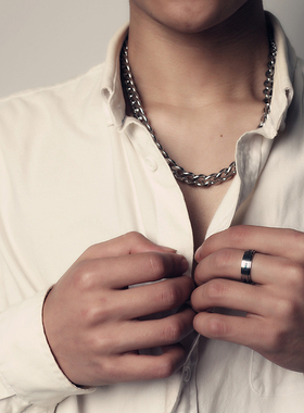 maskedfoxes通体钢制男颈链项链