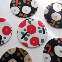 Stick candy round 10cm handmade cloth art pure cotton sandwiched cotton cup cushion tea cushion cute little things