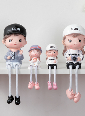 树脂装饰卡通儿童房可爱一家四口