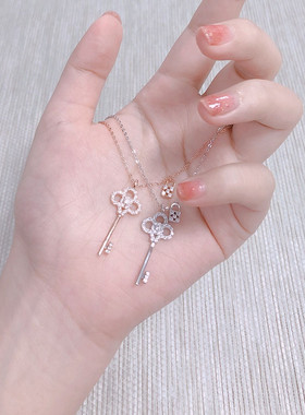 大牌女钥匙项链锁骨链