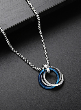 通体钛钢不掉色项链女酷潮高街钛钢男士情侣项链时尚吊坠饰品