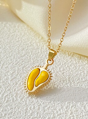 2025秋季新款小众时尚榴莲吊坠项链  女网红气质轻奢个性钛钢项链