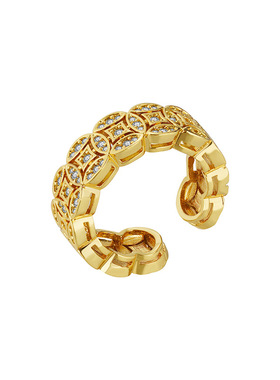 2025年新款中古金色满钻五帝钱戒指复古精致小众感钱多多指环