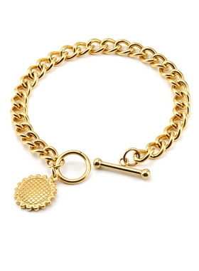 跨境欧美不锈钢OT扣古巴链项链男18K金色嘻哈钛钢手链女钛钢项链