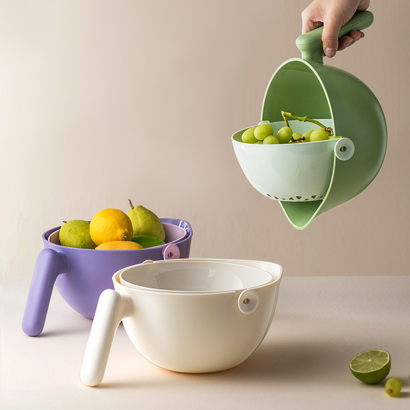 onlycook多巴胺色沥水篮洗菜篮厨房小鸟洗菜盆家用水果滤水篮漏盆,淘宝优惠券,粉丝福利购,淘宝优惠卷