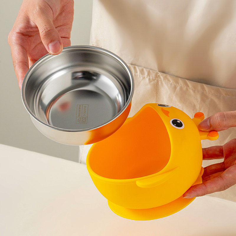 onlycook宝宝吸盘碗304不锈钢辅食碗儿童吃饭碗婴儿餐具训练餐盘,淘宝优惠券,粉丝福利购,淘宝优惠卷