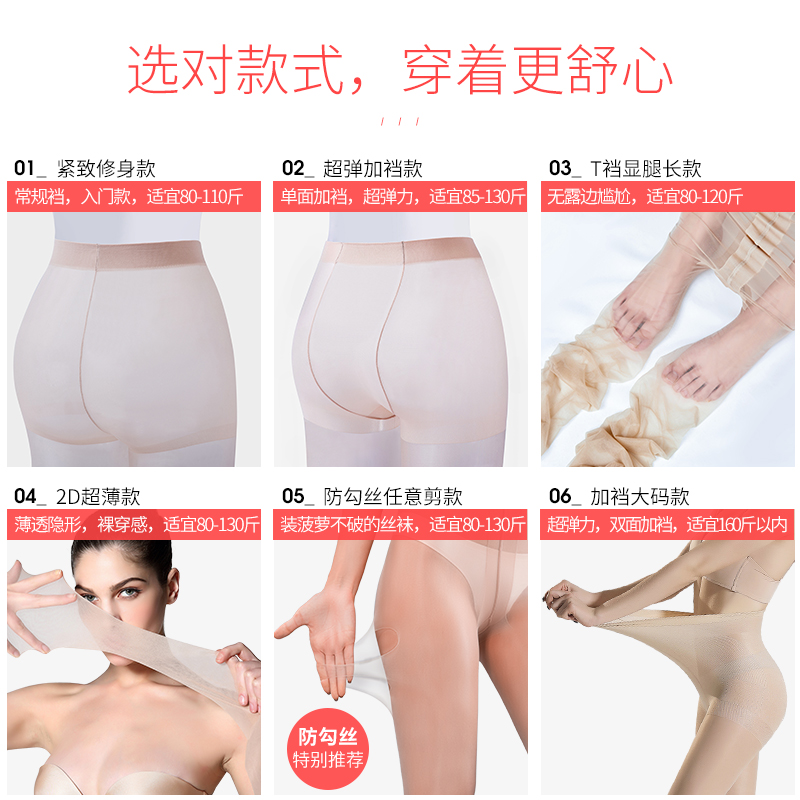 宝娜斯服饰旗舰店10双宝娜斯防勾丝防掉档薄款春秋夏黑肉色连裤袜丝袜女大码菠萝袜1