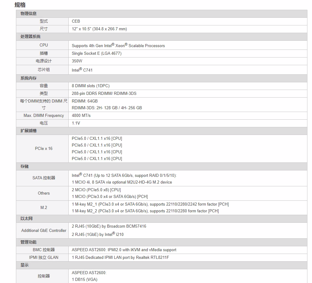 永擎 SPC741D8-2L2T主板拼MS73-HB0 X13DEI X13DAI-T LGA4677-图3