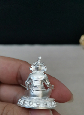 纯银黄财神密宗藏巴拉菩萨随身佛