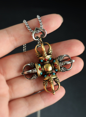 藏式五股金刚杵吊坠民族风男女