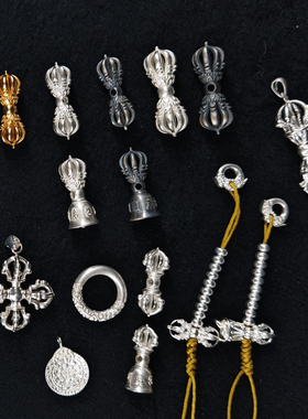 金刚杵手串九股纯银配饰佛珠