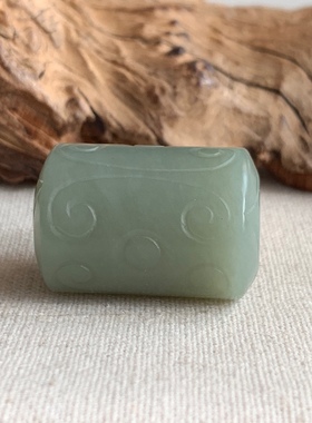 一物一拍天然和田玉大桶珠实拍