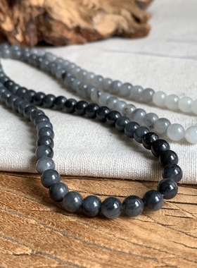 麟又【支持复检】和田玉新疆白玉墨玉青花籽料6mm圆珠108佛珠手串