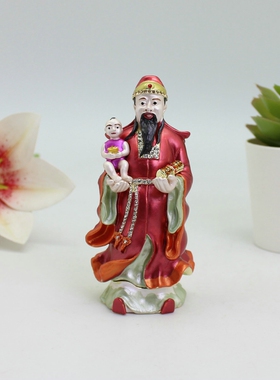 珐琅彩合金福禄寿摆件