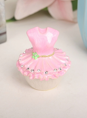 珐琅彩首饰盒手工彩绘芭蕾舞裙珠宝盒婚庆小饰品装饰盒创意摆件