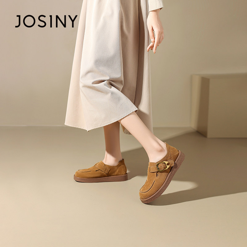 卓诗尼撤柜正品复古勃肯鞋女平底圆头反绒皮一字扣带百搭休闲单鞋,淘宝优惠券,粉丝福利购,淘宝优惠卷