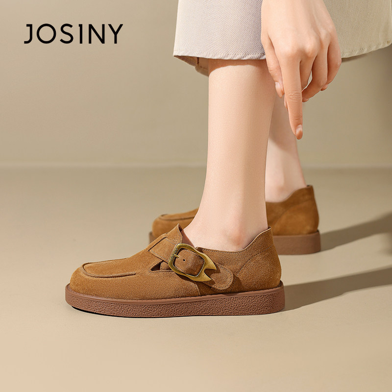 卓诗尼撤柜正品复古勃肯鞋女平底圆头反绒皮一字扣带百搭休闲单鞋,淘宝优惠券,粉丝福利购,淘宝优惠卷