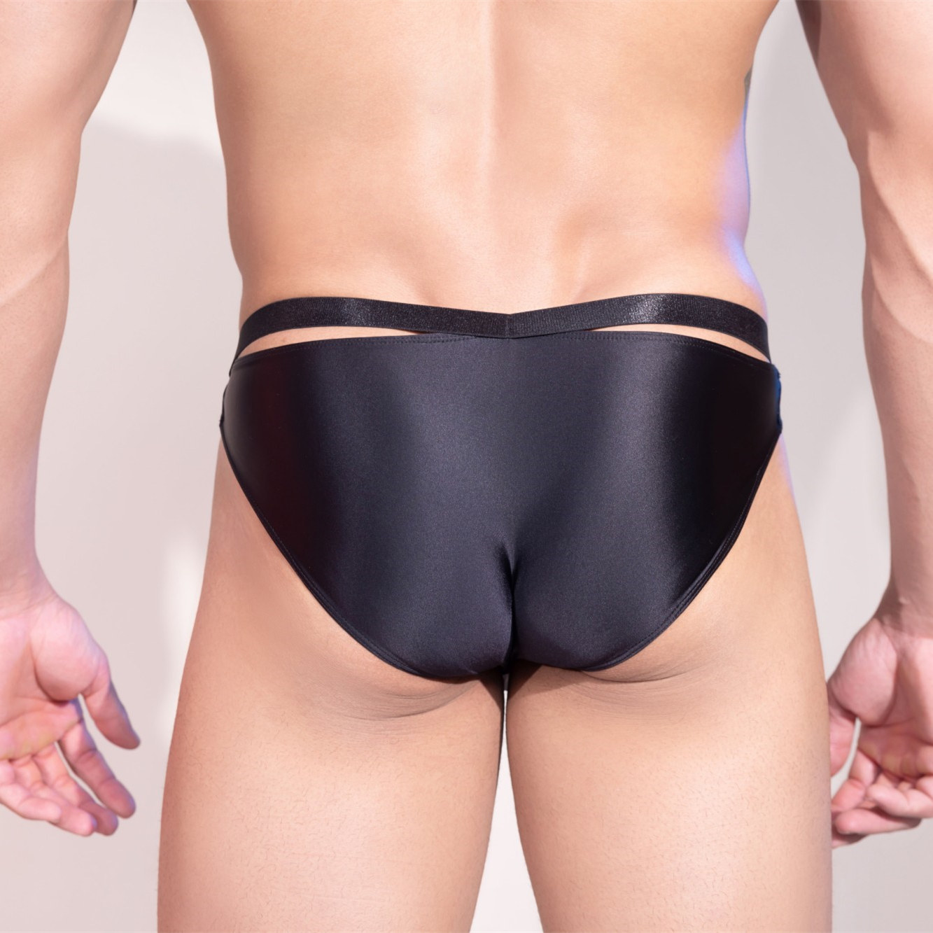 男士低腰内裤性感撞色条纹舒适白色三角裤镂空冰丝运动青年时尚潮,淘宝优惠券,粉丝福利购,淘宝优惠卷