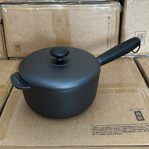 出口日本18cm铸铁小炖锅奶锅一人食炒菜小锅无涂层燃气电磁炉家用 - 图0