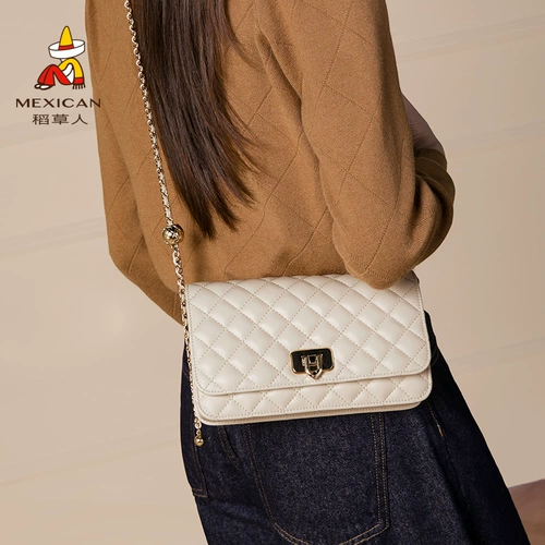 Летняя кожаная сумка на одно плечо, небольшая сумка, в стиле Шанель, из натуральной кожи