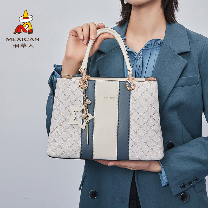 稻草人春夏2023新款通勤手提包 稻草人箱包女士包袋