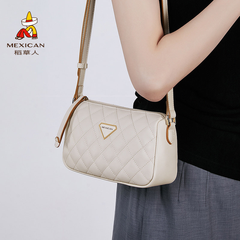 稻草人斜挎包2025春夏新款时尚百搭菱格包轻便休闲小香风通勤女包,淘宝优惠券,粉丝福利购,淘宝优惠卷
