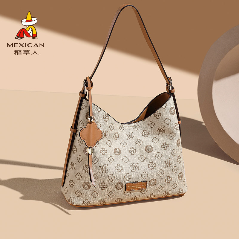 稻草人托特包2025新款印花包包女高级感通勤包单肩包大容量斜挎包,淘宝优惠券,粉丝福利购,淘宝优惠卷