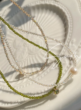 手工水晶项链项链水晶女