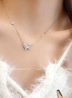 百搭链蝴蝶璀璨网红颈抖音锆石