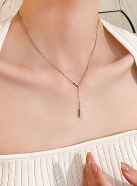 掉色气质礼物三角形ins锁骨流苏