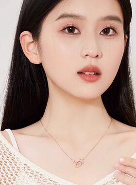 链杏叶锁骨项链女轻不锈钢礼物