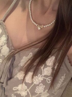 少女耳钉新款艾瑞雅珠珠法式项链