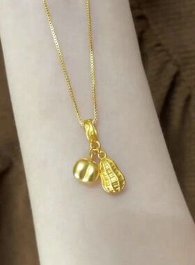 气质女古法锁骨沙金吊坠金店同款