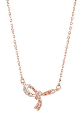 珍珠锁骨女轻链女高级感蝴蝶结